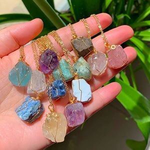 Wire Wrapped Crystal Necklace Jewelry